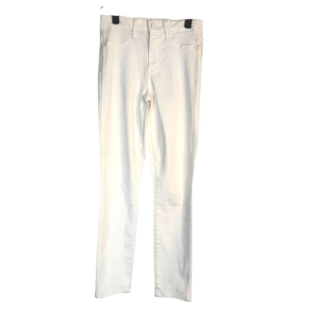 Paige Size 25 White High-Rise Straight Leg Denim Jeans